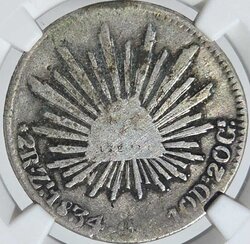 2 REALES ZACATECAS 1834 OM