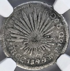 1/2 REAL GUADALUPE Y CALVO 1844 MP