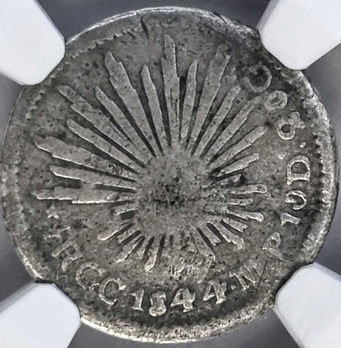 1/2 REAL GUADALUPE Y CALVO 1844 MP