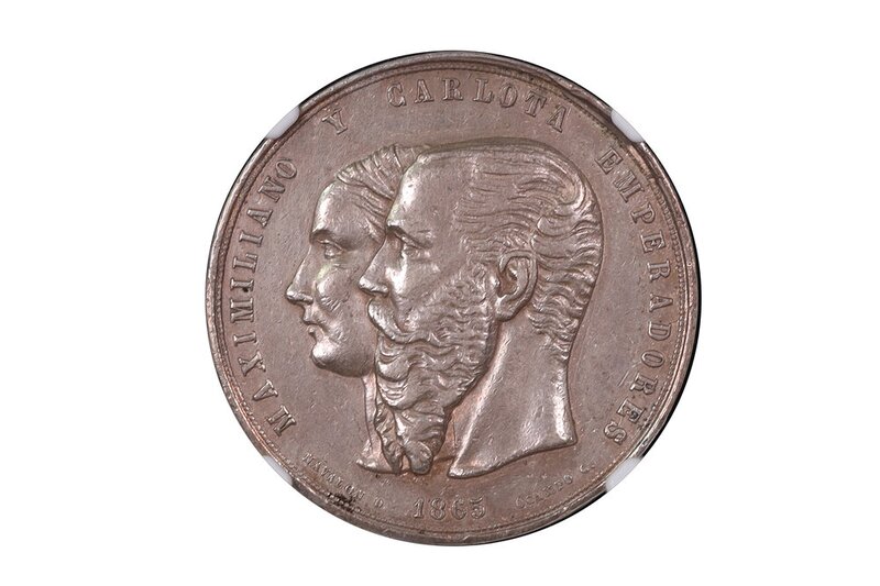 MEDALLA DE MAXIMILIANO DE LA ORDEN DE GUADALUPE 1865 GROVE-119a