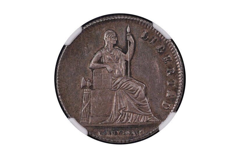 MEDALLA DE LA JURA CONSTITUCIONAL MEXICANA 1843 GROVE-85a
