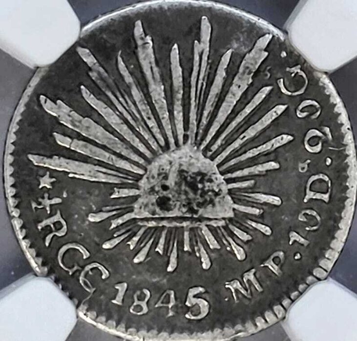 1/2 REAL GUADALUPE Y CALVO 1845 MP
