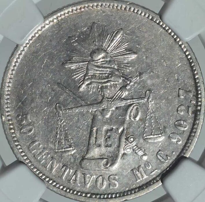 50 CENTAVOS MÉXICO 1869 C