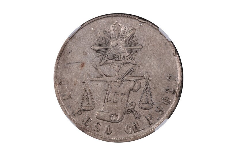 1 PESO CHIHUAHUA 1872 P/M